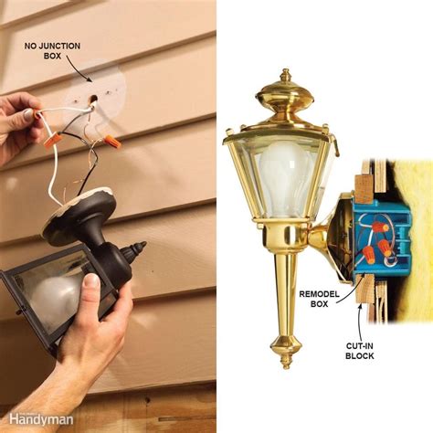 installing wall lantern no junction box|junction box for lights.